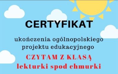 W klasie 2B ukończyliśmy projekt „Lekturki spod chmurki”